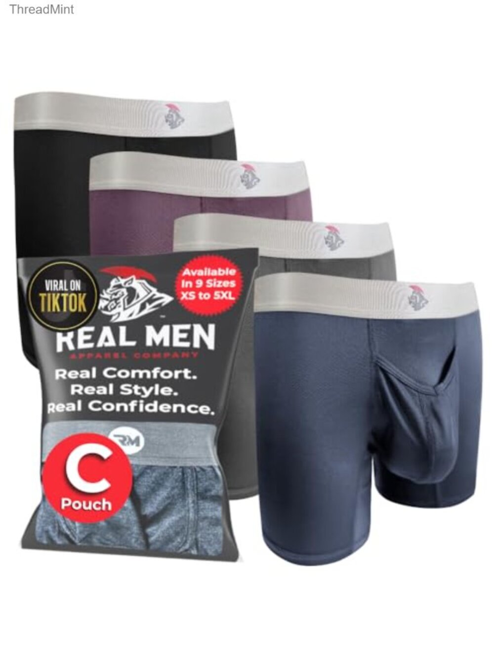 Men's Nylon Boxer Briefs Custom Pouch Moisture Wicking Stretch Underwear